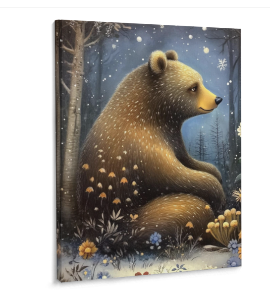 Bear Snow Winter Season Scene Animal Print Wall Art Home Decor Various Sizes NEW