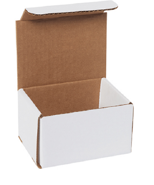 Pack of 100 Strong Corrugated Mailer 5x4x3 White Small Folding Mailing Box Light