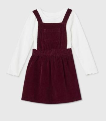 Toddler Girls' 2pc Long Sleeve T-Shirt & Skirtall Set-Cat & Jack  Burg/Cream, 2T