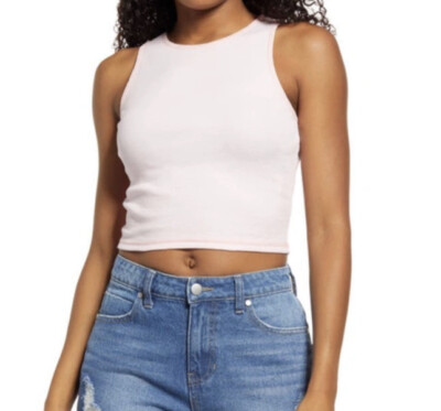 NWT BP. Womens Seam Detail Crop Tank Top Pink Size 3XL