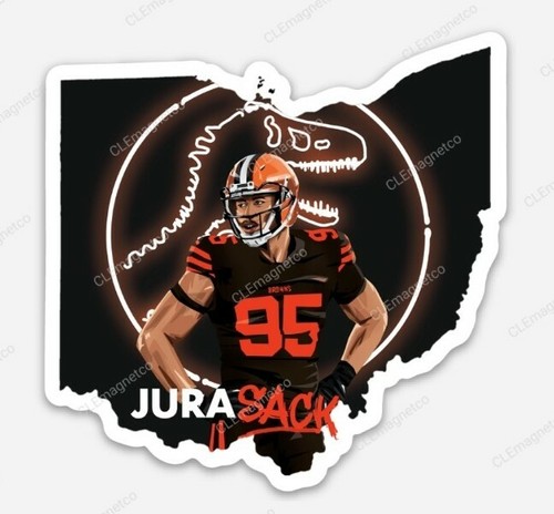 Cleveland Browns MAGNET Myles Garrett JURASACK dinosaur Helmet Cartoon