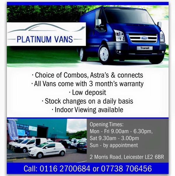Platinum Van Sales LEICESTER Vans for Sale QUALITY AA APPROVED DEALER