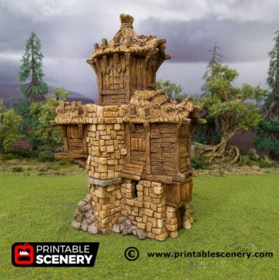 Barracks, Fantasy Building: Wargaming Roleplaying Terrain, D&D Scenery, 30mm