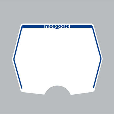 1982-1983 Mongoose - plate decal only - White with blue print