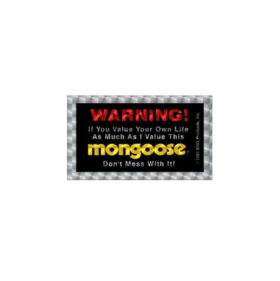 Mongoose 3 color PRISM Warning decal. - Old school bmx
