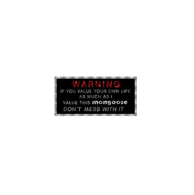 Mongoose 2 color PRISM Warning decal. - Old school bmx