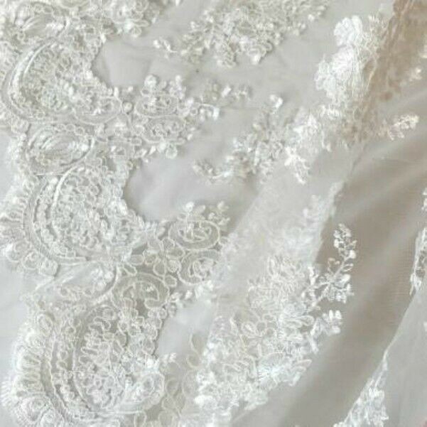 Lace Tulle Embroidery Floral Fabric Wedding Bridal Dresses By Metre Comfy Fairy