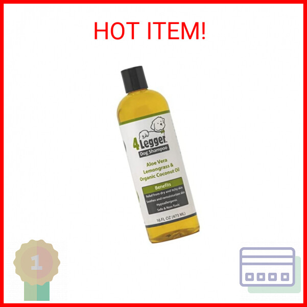 4Legger Organic Dog Shampoo USDA Certified Organic Aloe Vera, Lemongrass