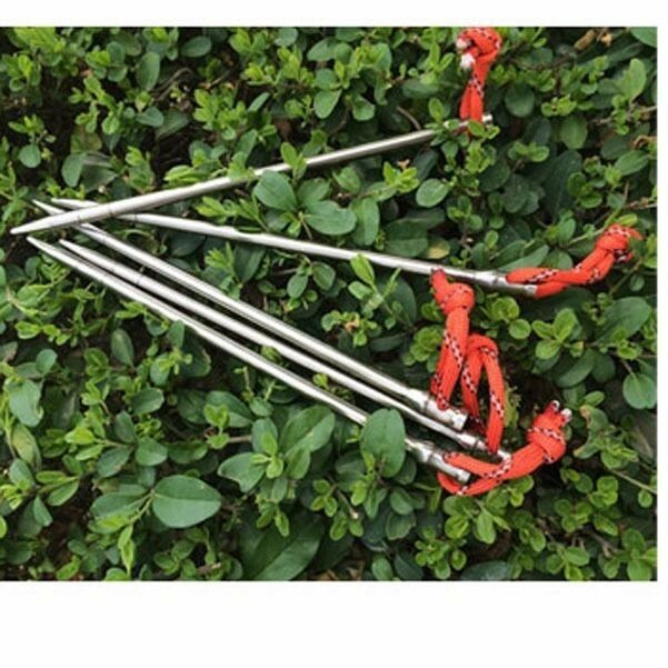4 X Titanium Tent Peg Spike Camping Metal Stake Nail Outdoor Survival Hiking