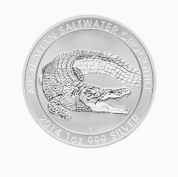 AUSTRALIA 1oz 銀貨 2014 CROCODILE .999 2014 Australian Saltwater Crocodile 1 Ounce 99.99 Pure Silver Coin