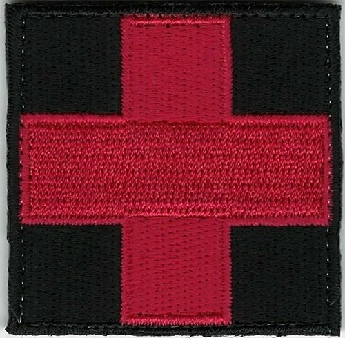 2" Red on Black Medic Paramedic Patch Fits For VELCRO® BRAND Loop Fastener