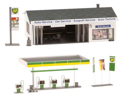 HO Faller BP Gas / Service / Filling Station w Bay : Building KIT 130345
