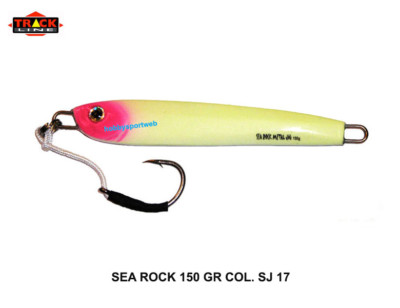 VERTICAL JIG SEA ROCK 150 GR SJ 17 TESTA PINK CON ASSIST HOOK  TRACK  LINE