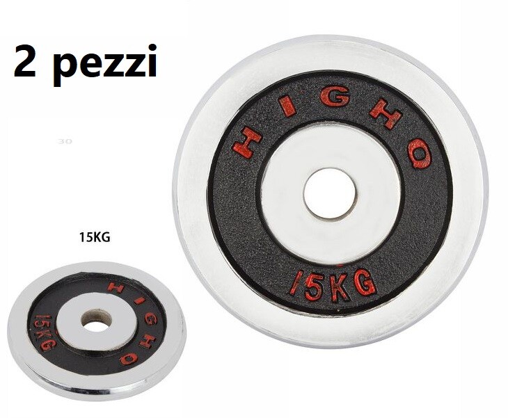 Coppia Dischi Piastre Pesi Bilanciere Da 15kg Ognuno Bodybuilding Palestra dfh