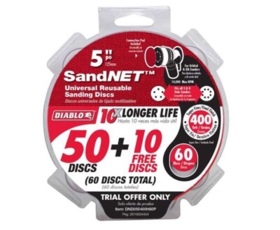 Diablo 5 in. Ceramic Blend Hook and Lock Sanding Disc 400 Grit Very Fine 60 pk