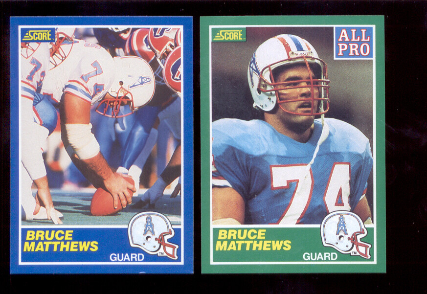 1989 Score BRUCE MATTHEWS Houston Oilers Rookie Card + All
