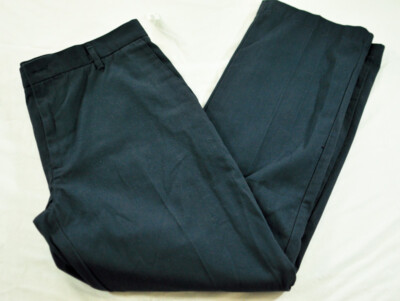 men's Amazon Essentials navy blue pants size 36 x 32 no wrinkles flat front