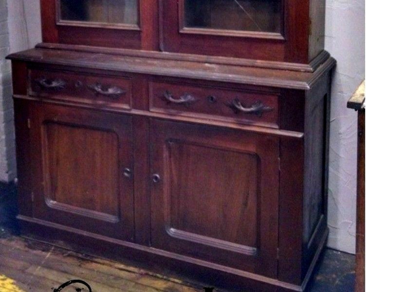 Antique Display China Cabinet Book Case Early Large Cabinet