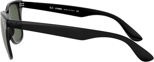Pre-owned Ray Ban Ray-ban Rb4195 Wayfarer Liteforce Square Sunglasses Black/dark Green