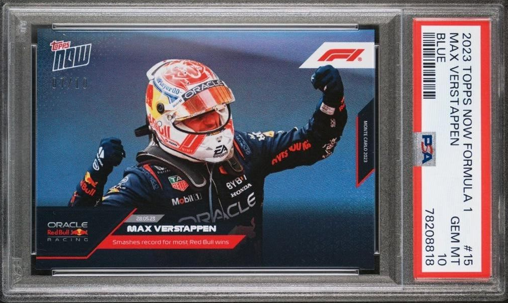 PSA 10 - /10 Max Verstappen #15 - Blue - 2023 Topps Now F1
