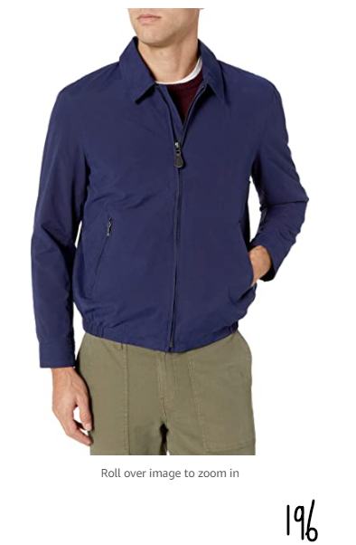 Amazon Essentials Men's Standard Water-Resistant Zip-Front Golf Jacket Navy Med
