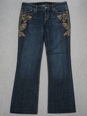 QK05442 **X2** W10 BOOT CUT WOMENS JEANS sz6 DARK BLUE; NICE JEANS!