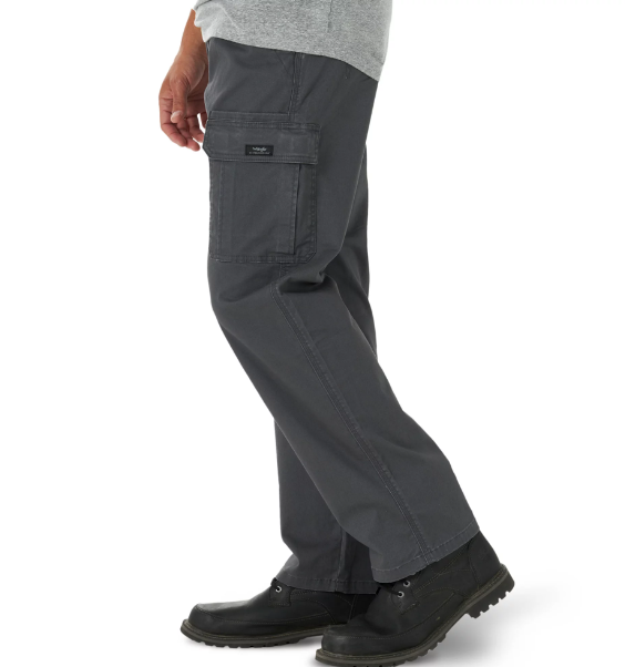 Men's Wrangler Cargo Pants w/ Stretch Relaxed Fit Anthracite Grey CHOOSE SIZE