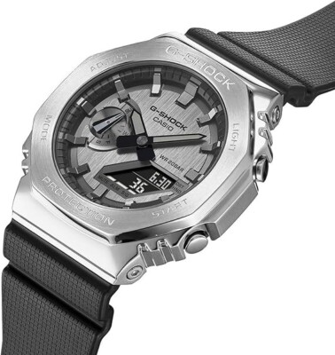 G-Shock Casio Metal Covered Octagonal Black Resin Band Watch GM2100-1A $200
