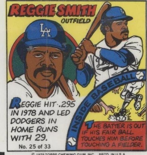 1979 Topps MLB Bubble Gum Player Portraits - Reggie Smith #25