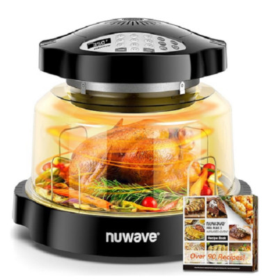 NuWave Pro Plus 20621 Infrared Convection Oven Black w/ Clear Dome NEW Re Boxed