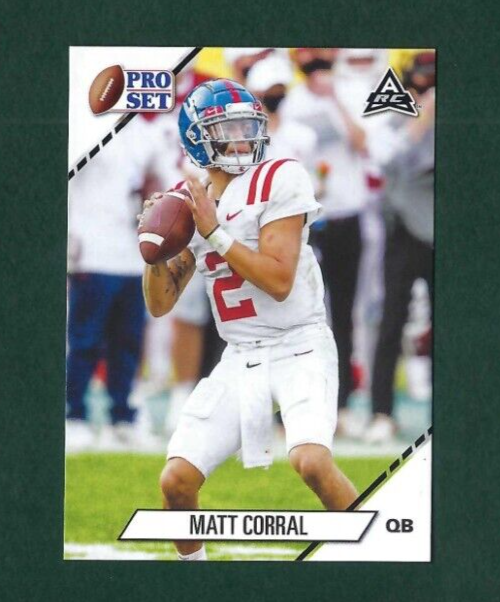2021 Pro Set White Football NFL #08 Matt Corral RC Rookie | eBay