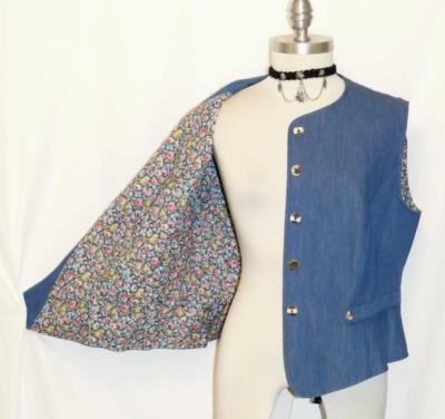 BLUE ~ COTTON German Austria Women Western SUMMER Dress Skirt Pants VEST 10 12 M
