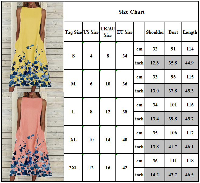 Damen Sommerkleid Blumen Maxikleid Urlaub Ärmellos Kaftan Strandkleid Kleider DE