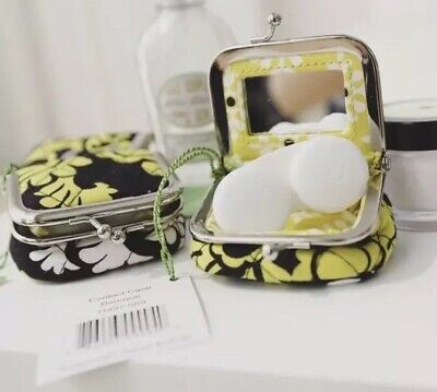 NWT Vera Bradley Baroque Quilted Kiss Lock Contact Lens Mirror Travel Case