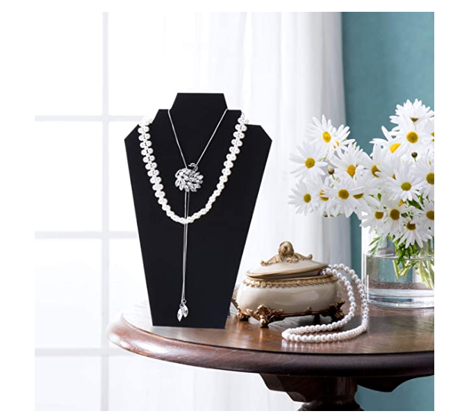 Necklace Display Stand Black Velvet Jewelry Pendant Neck Organizer Lot 6 Pack US