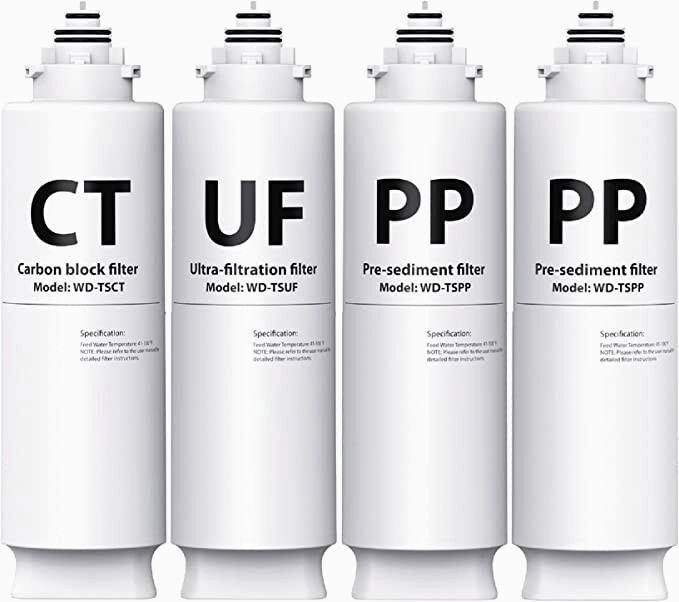 Waterdrop Undersink Replacement Water Filter Compo Pack, 2PP+CT+UF