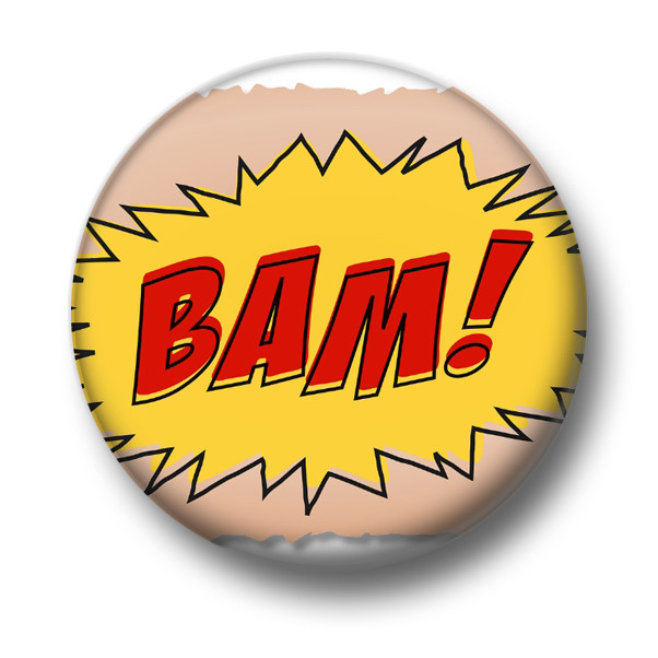 1 Inch 25mm Pin Button Badge Action Speech Bubble Effects Comic Books Fun