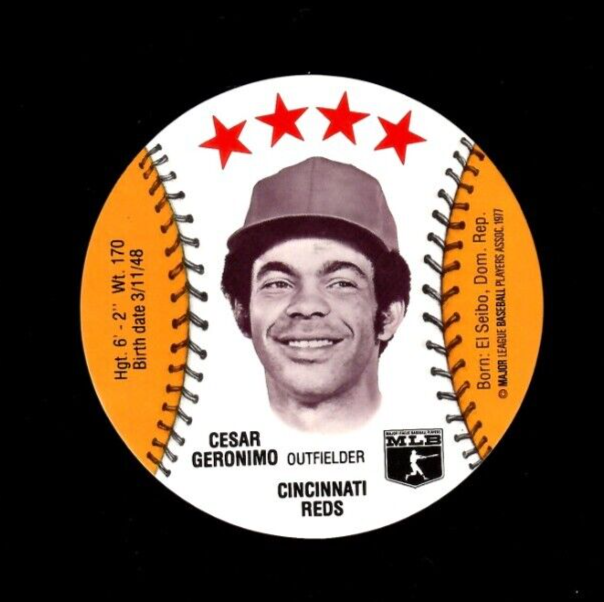 1977 MSA Zip'z Discs CESAR GERONIMO Cincinnati Reds MINT | eBay