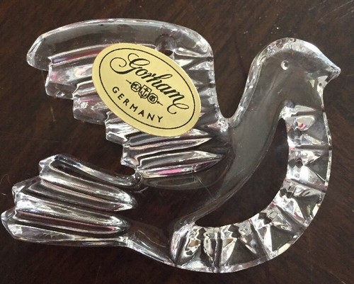 Gorham Lead Crystal Holiday Dove Ornament Made in Germany #5