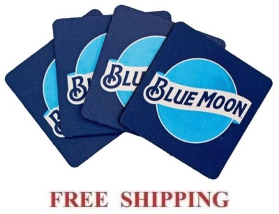 BLUE MOON BELGIAN WHITE ALE 4 NEOPRENE BAR MATS BEER COASTERS NEW