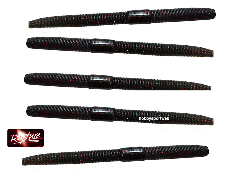 RAPTURE WACKY WORM   5" TIPO YAMASENKO PUMPKIN RED GLITTER 10 PEZZI