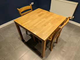 Wooden Dining Table and 2 Chairs