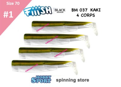 BLACK MINNOW FIIISH SIZE 1BM 037 KAKI 4 CORPS RICAMBIO 70 MM SPINNIING