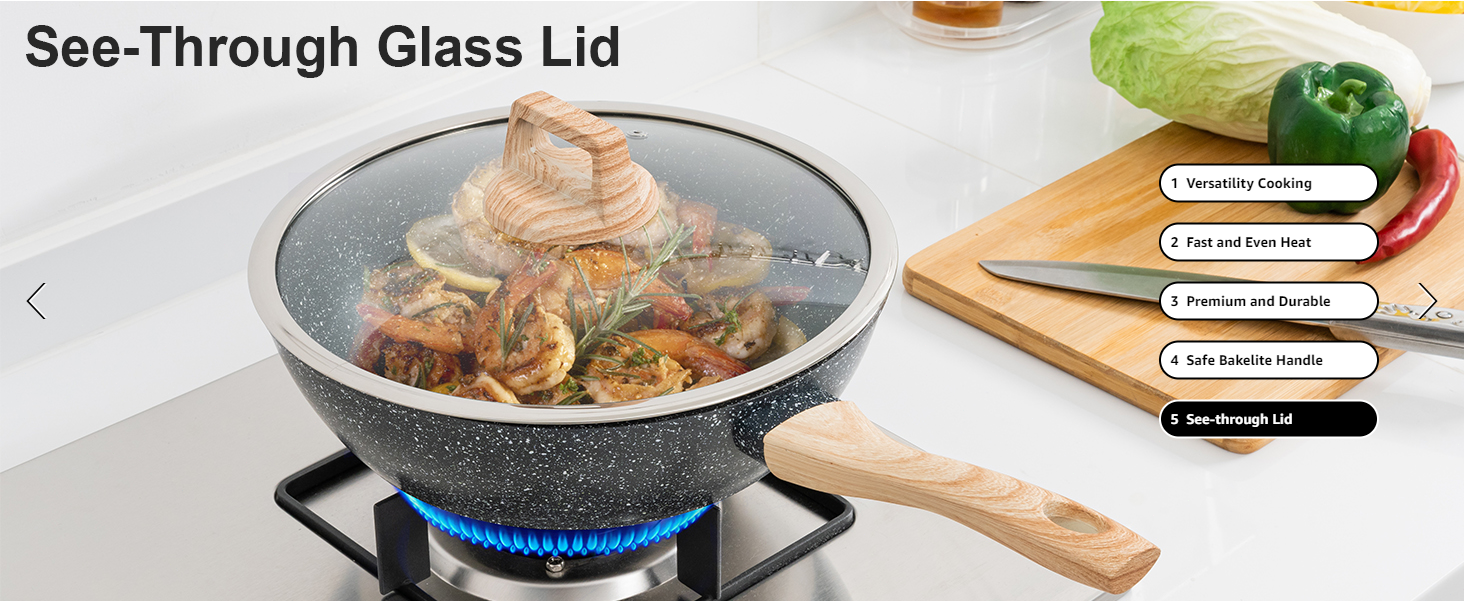 12 Piece Pots and Frying Pans Set Nonstick Induction Cookware Set Granite Coated