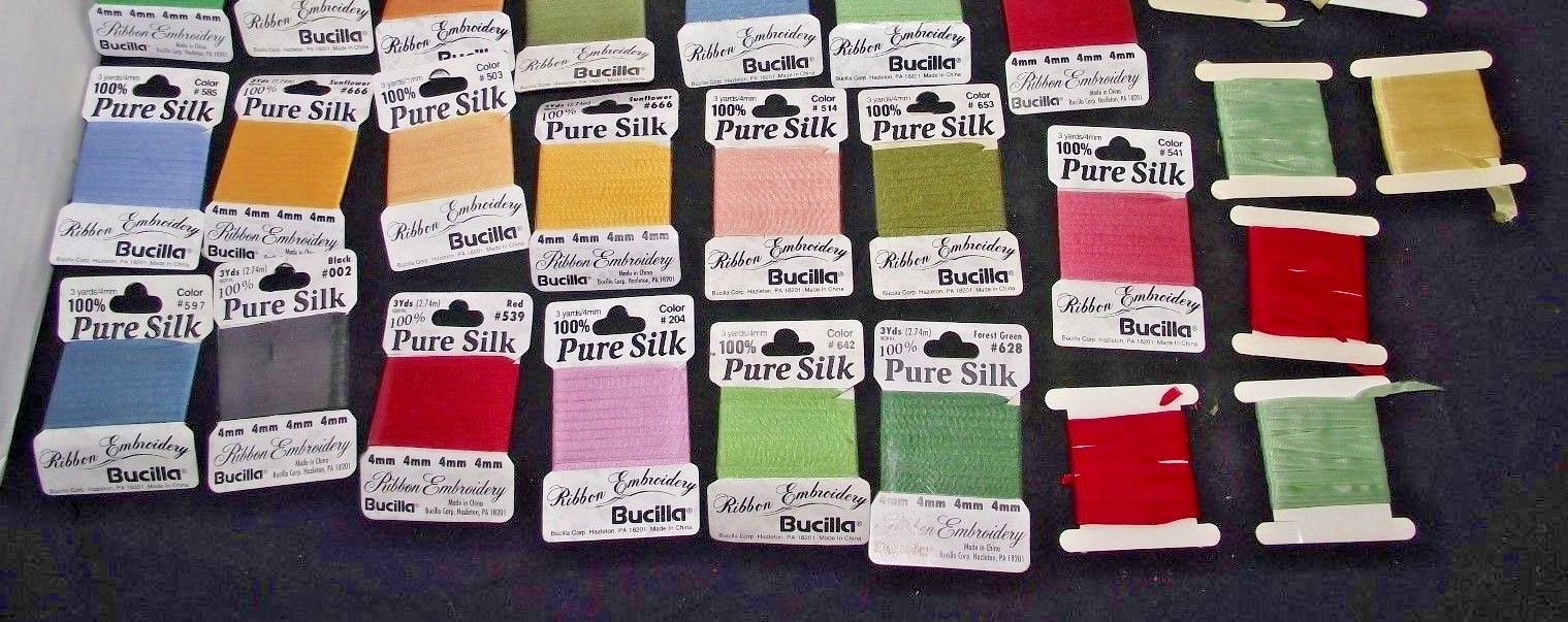 Bucilla 100% Pure Silk Lot 36 Total (27 Sealed 9 Open)