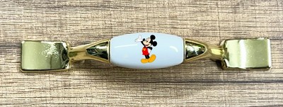 Mickey Mouse Brass or Chrome or Knob white kitchen cabinet handle ceramic