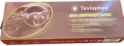 Tevlaphee Lock Steering Wheel Vehicle Anti Theft Cars Trucks 6.7-12.5 