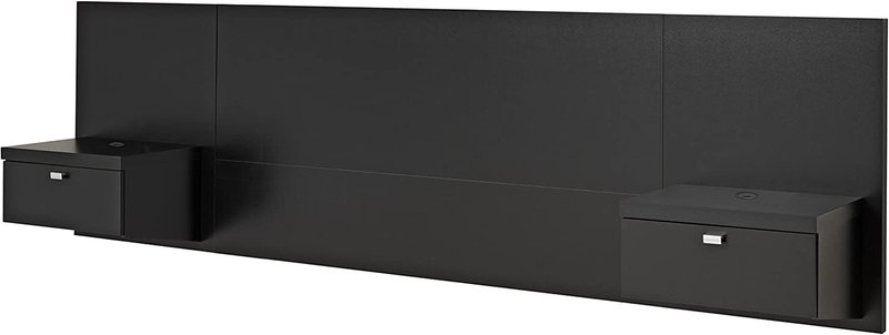 Series 9 Designer Floating Queen Headboard with Nightstands, 107.25