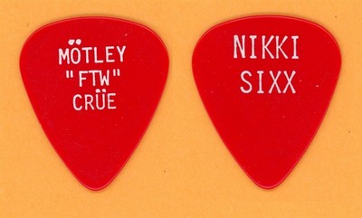 Motley Crue Nikki Sixx FTW White/Red Vintage Guitar Pick - 1984 Shout Tour