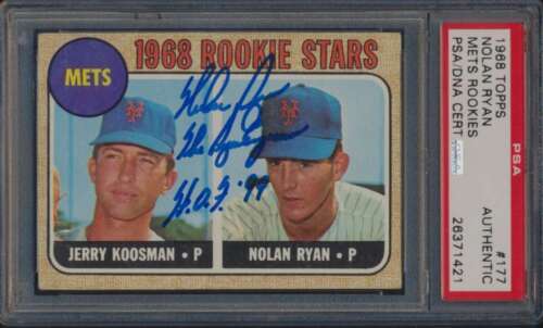 Nolan Ryan 1968 Topps Rookie Card Mets PSA 4 Gem 10 Auto PSA Nolan Ryan 1968 Topps Rookie Card Mets PSA 4 Gem 10 Auto PSA